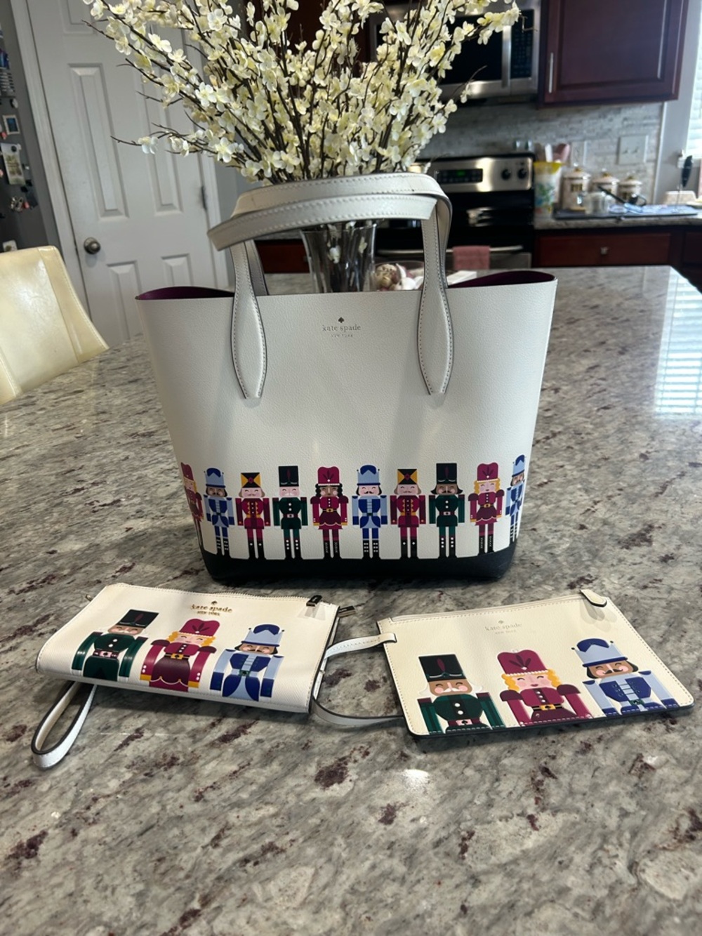kate spade Oh What Fun Nutcracker Tote with Matching wallet and wristlet